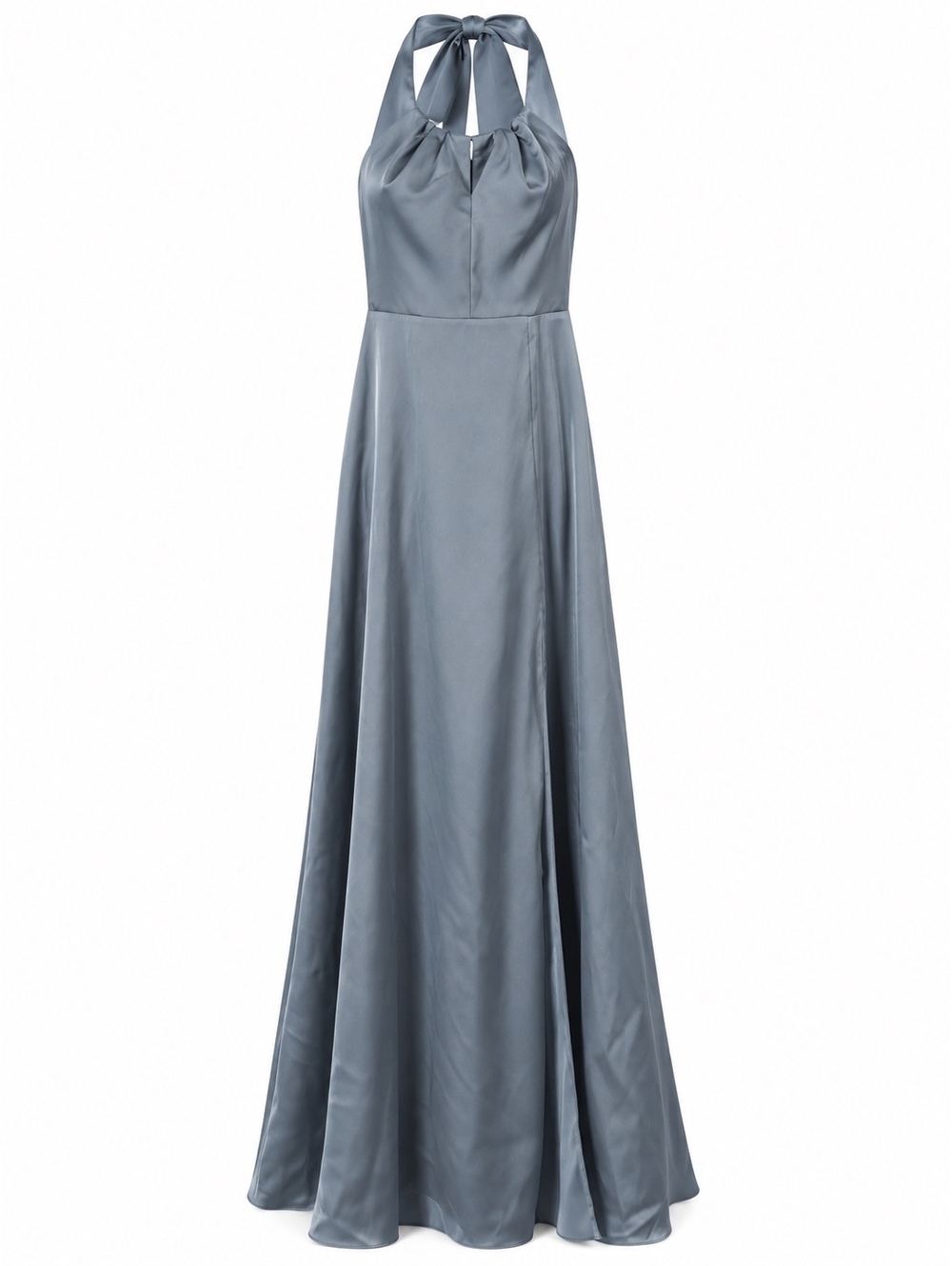 Azazie Women's A-Line Halter Neck Satin Evening Dress, Size A6